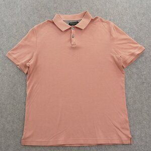 Banana Republic Polo Shirt Mens Large Pink Dress Short Sleeve Casual Stretch
